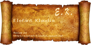 Elefánt Klaudia névjegykártya